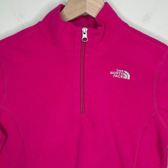 The North Face Hot Pink 1/4 Zip Fleece Pullover Size L (14/16) Girls - Picture 2 of 8